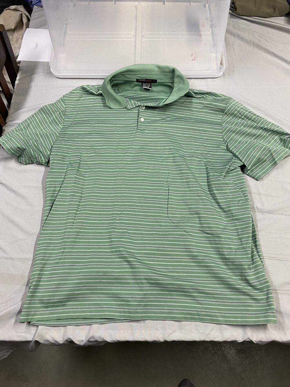 Tiger Woods Vintage Golf Polo Shirt size men's Large Gray Short Sleeve
